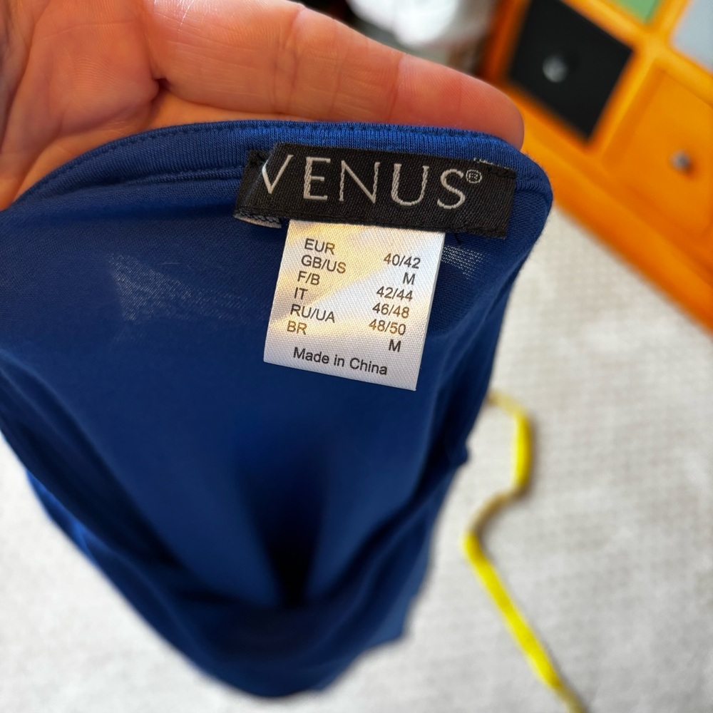 VENUS Women's Flattering Blue Drape Blouse - Picture 7 of 7